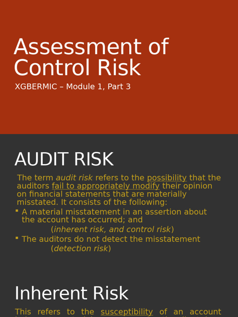 Control Risk Assessment in Audits | PDF | Audit | Internal Control