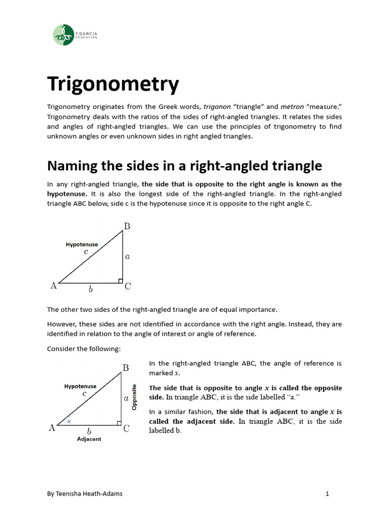 Trigonometry Chapter.docx (1) | PDF | Trigonometric Functions ...