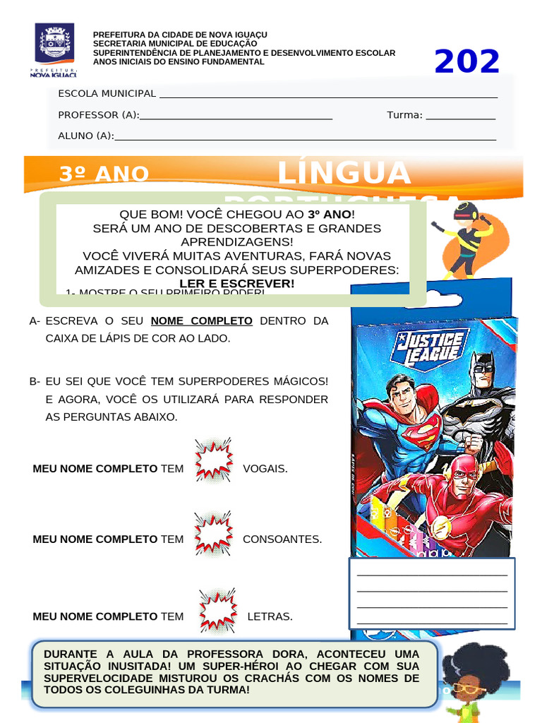 Avaliação de Língua Portuguesa - 3º Ano | PDF