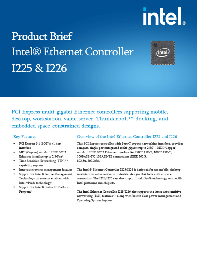 Intel I225/I226 Ethernet Controller Overview | PDF | Network Interface ...