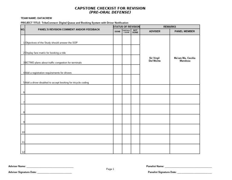 Capstone Checklist - Ma'Am Chi | PDF