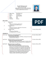 Kashif Mohammad's Resume for Data Entry and Teaching Positions
