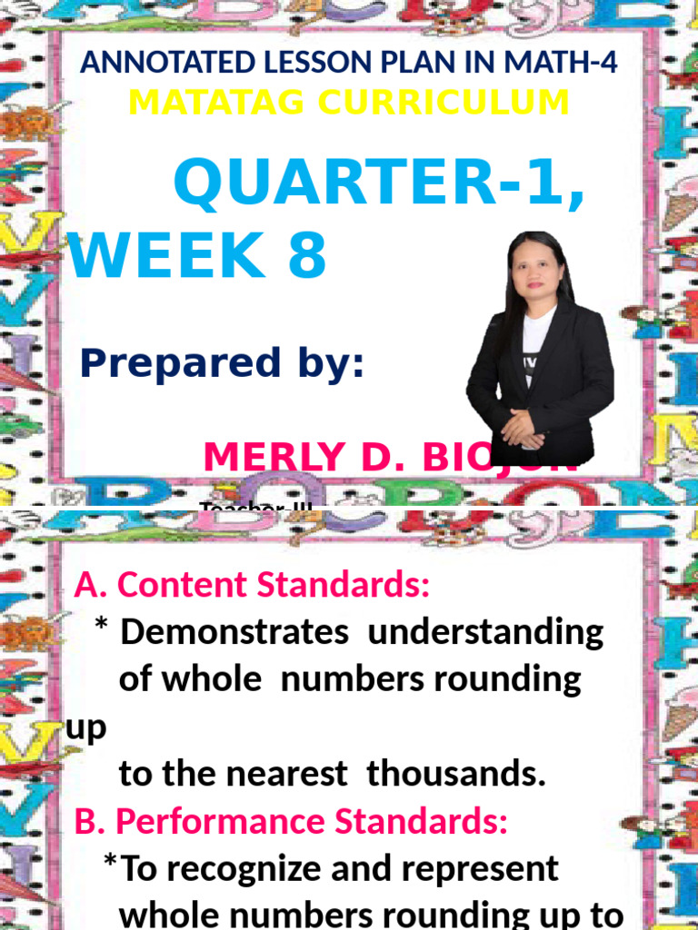 Lesson Plan in Math 4 q1 Week 8 | PDF | Learning