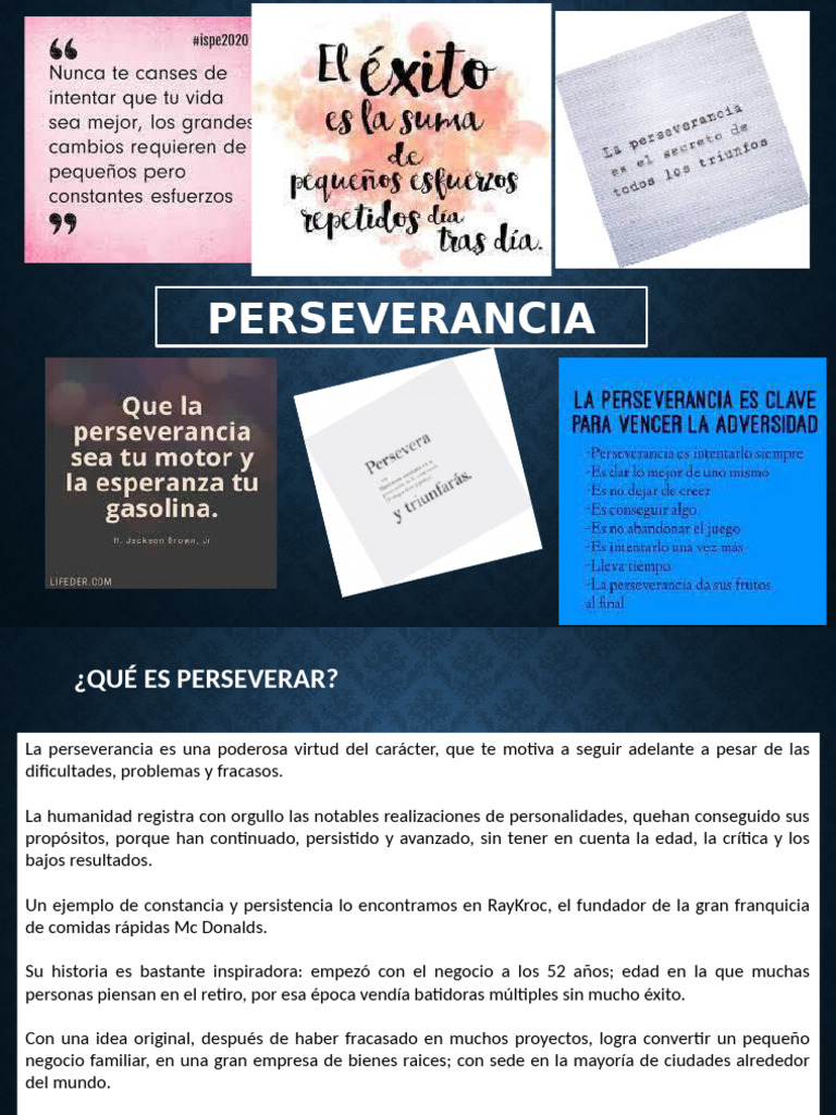 La importancia de la perseverancia | PDF