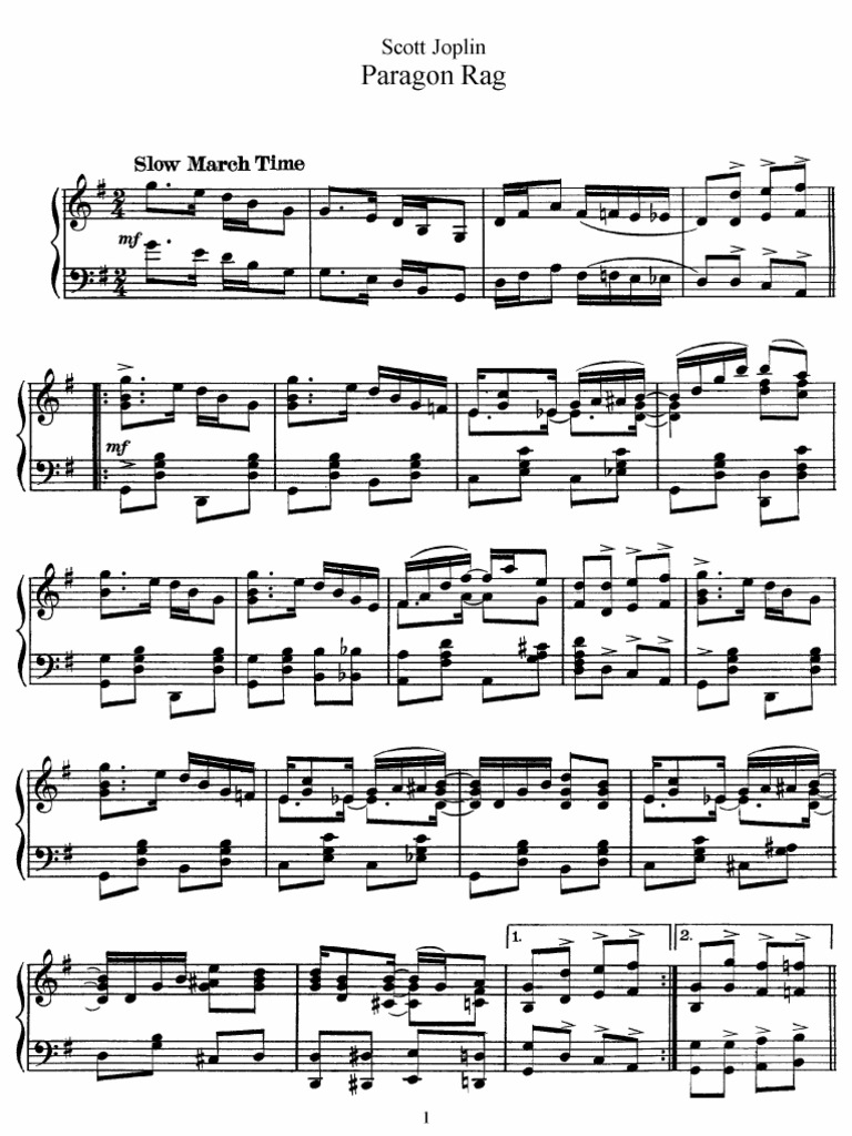 Paragon Rag - Complete Score (New York - Seminary Music Co., 1909.) | PDF