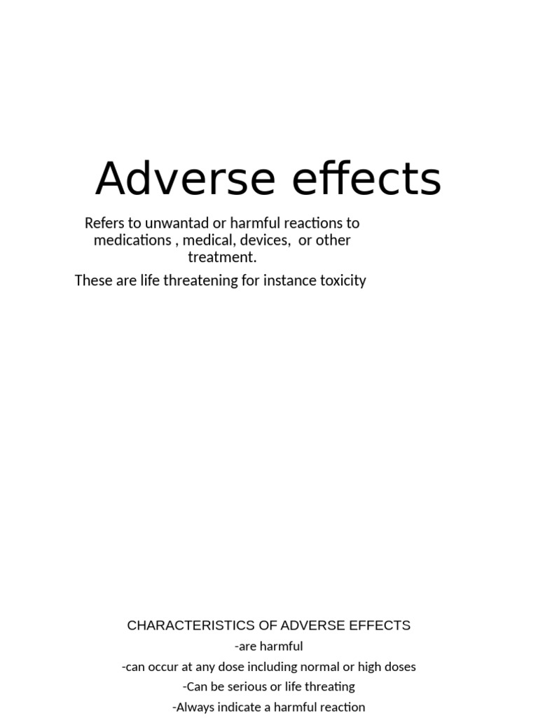 Understanding Adverse Effects of Treatments | PDF