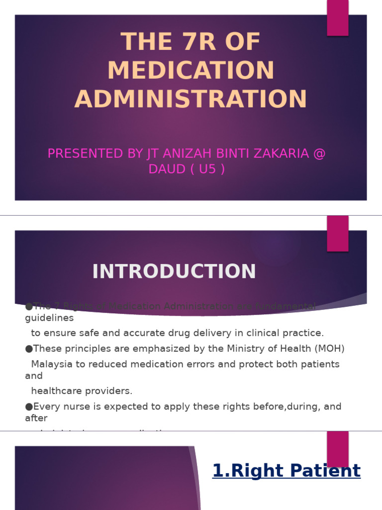 7 Rights of Medication Administration | PDF | Medical Prescription ...