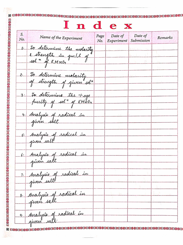 Chemistry - 3 Practical File | PDF