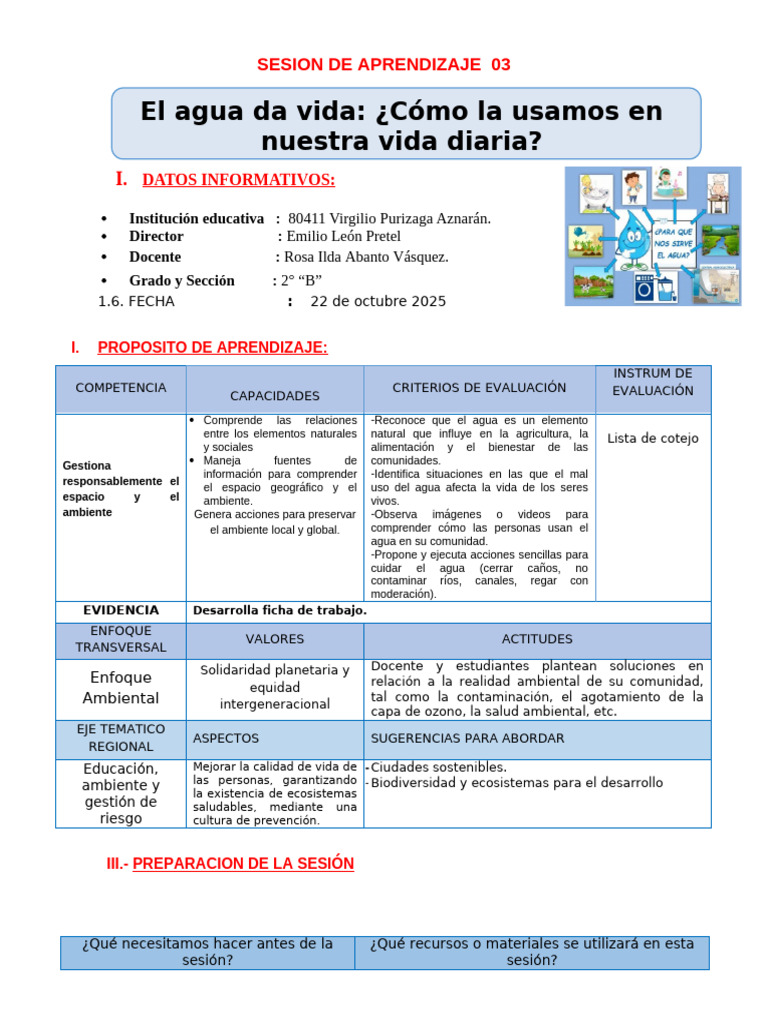 Cuidado del Agua en la Educación Ambiental | PDF | Agua | Entorno natural