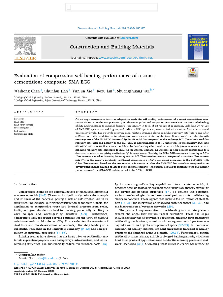 Evaluation of Compression Self-Healing Performance of A Smart ...