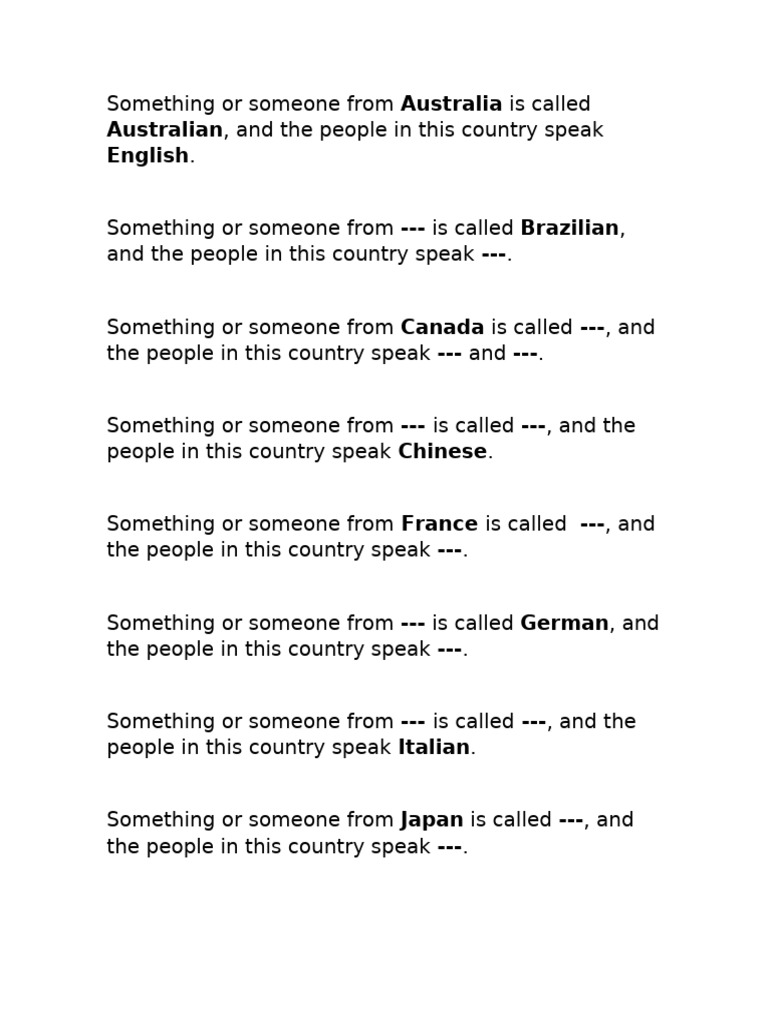Country Names and Languages Explained | PDF