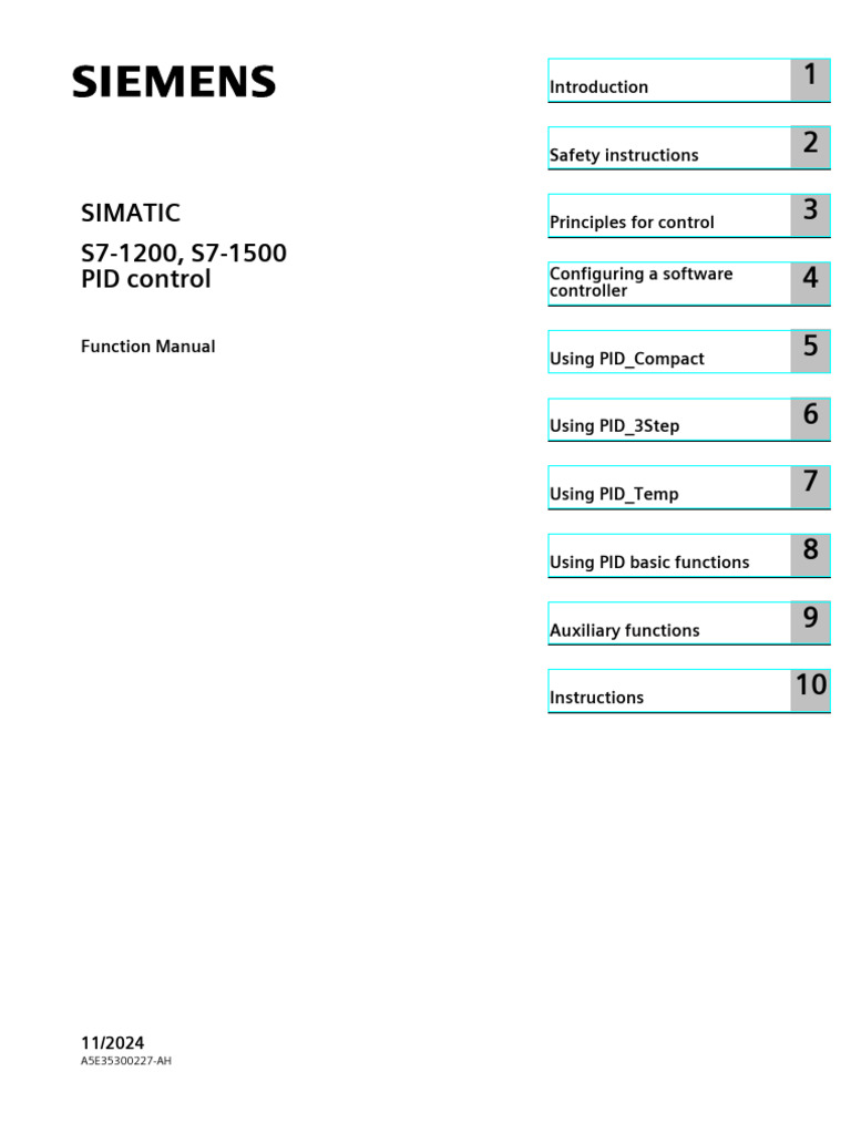 Siemens PID Control Function Manual | PDF | Parameter (Computer ...