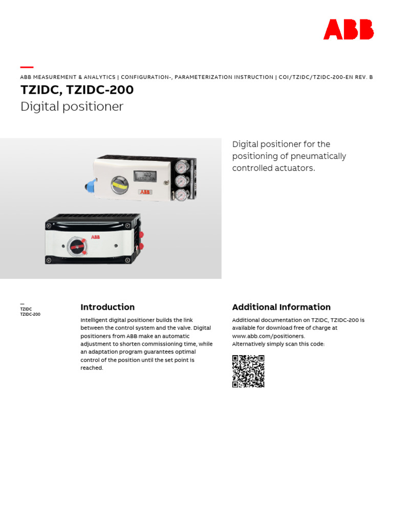 ABB TZIDC Digital Positioner Guide | PDF | Actuator | Parameter ...