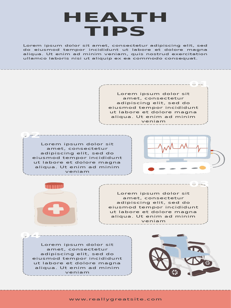 Blue Modern Health Tips Infographic | PDF