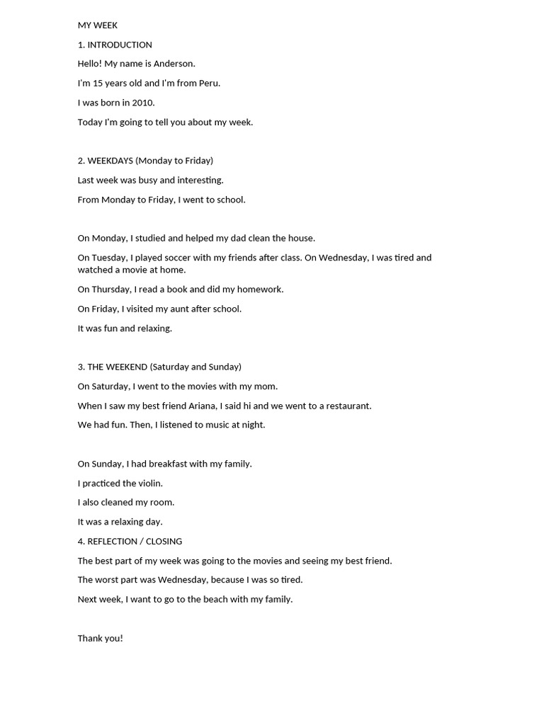 My Week | PDF