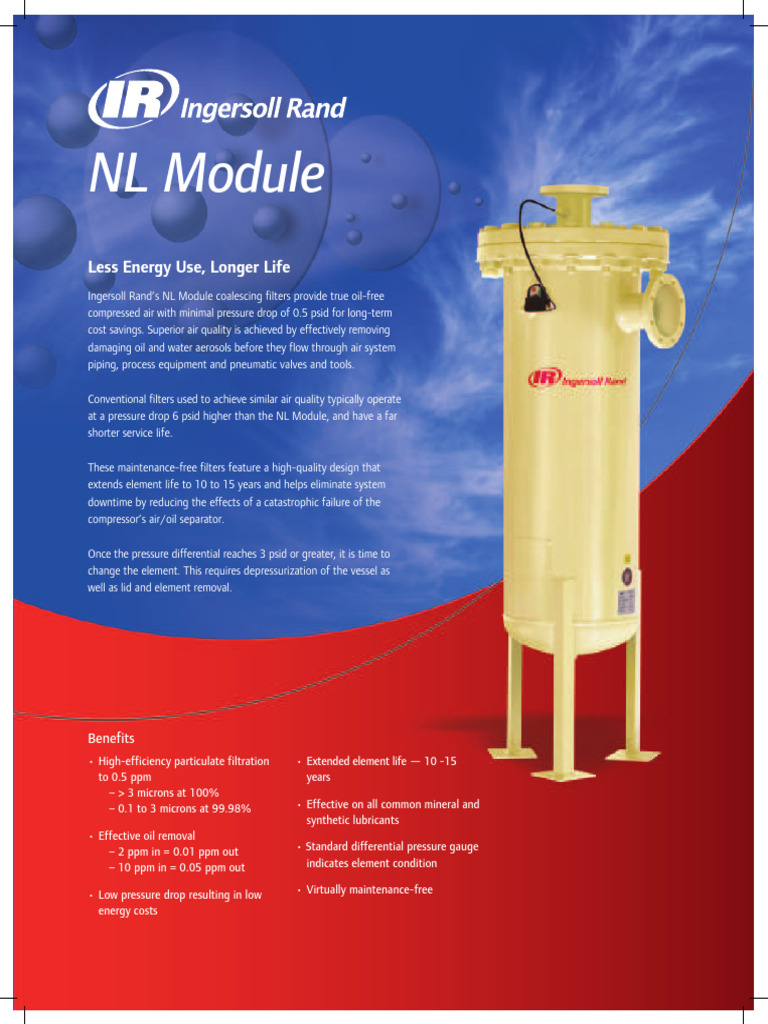 Ingersoll Rand NL Module Coalescing Filters | PDF | Filtration ...