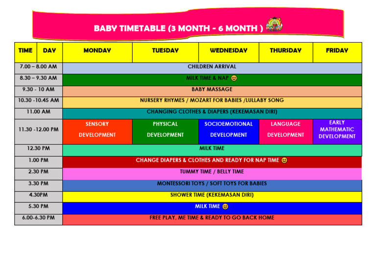 Timetable Baby 2026 | PDF