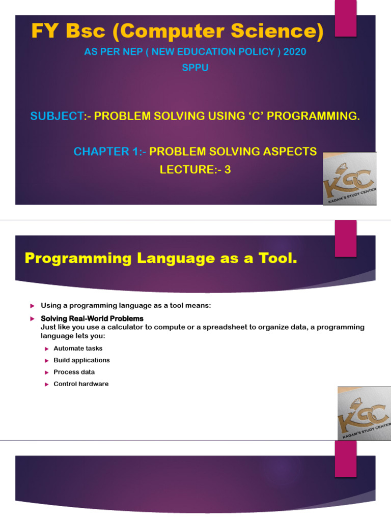 1 Problem Solving Aspects Lecture 3 | PDF | Assembly Language ...