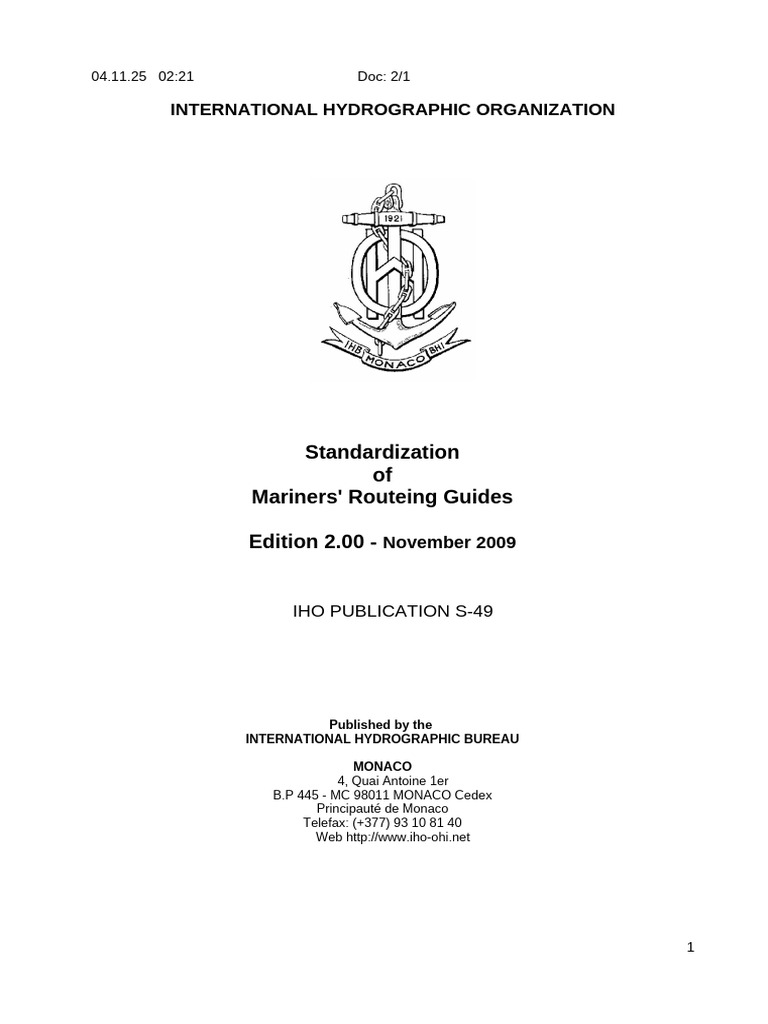 Standardization of Mariners' Routeing Guides | PDF | Navigation