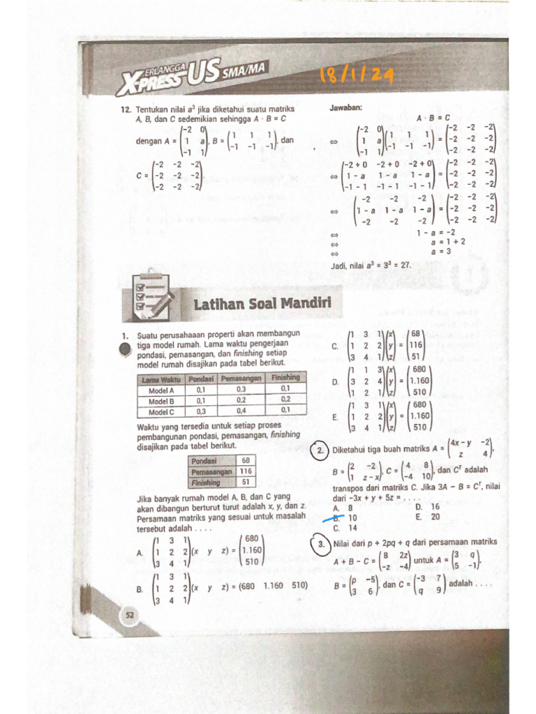 Persamaan Matriks dan Solusi Sistem Linear | PDF