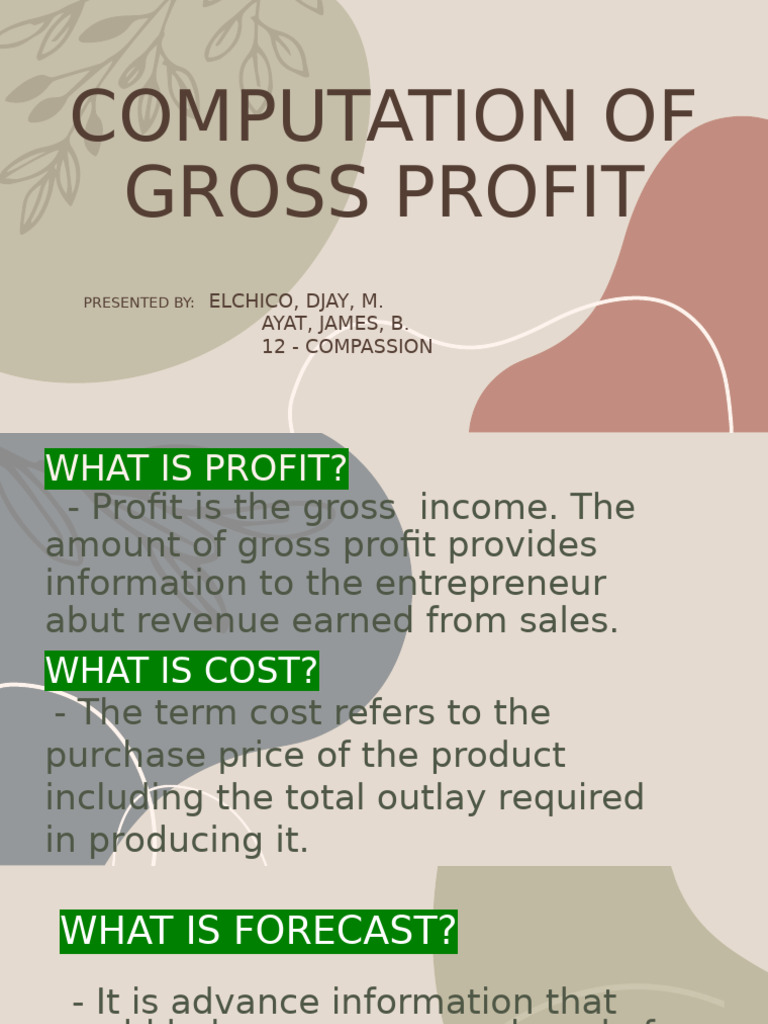 Gross Profit Calculation and Presentation Tips | PDF | Gross Income ...