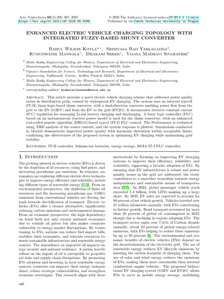 Enhanced EV Charging with Fuzzy Logic | PDF | Electric Vehicle | Rectifier