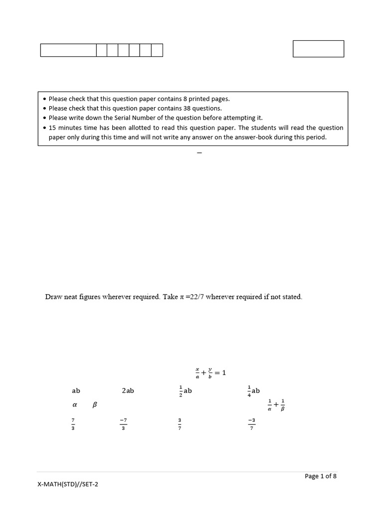 Class X Mathematics Preboard Exam 2022-23 | PDF | Circle | Area