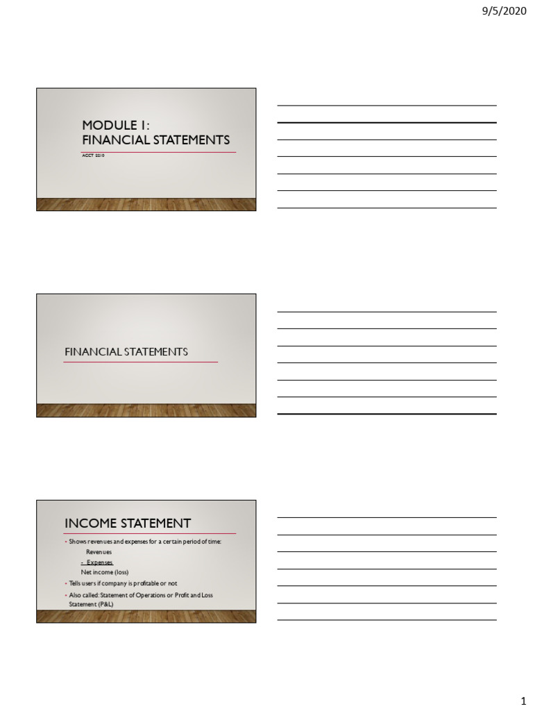 Overview of Financial Statements | PDF