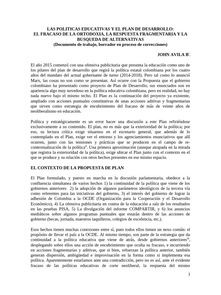 Exclusivo Para Ceid Escuela y Fecode | PDF | Plan de estudios ...