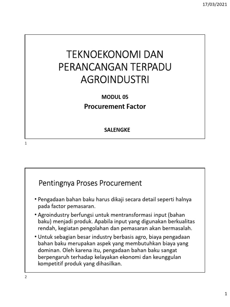 Module-05 Procurement Factor 2 | PDF