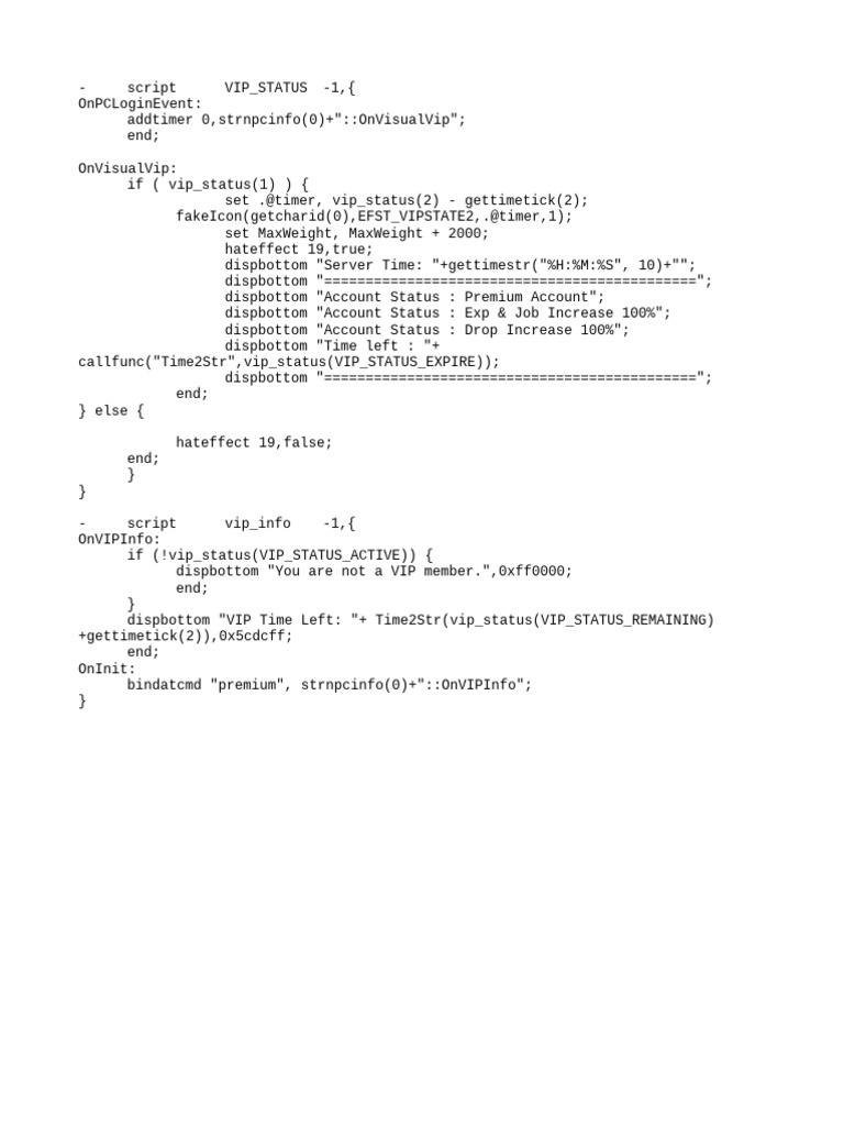 VIP Status and Benefits Script | PDF