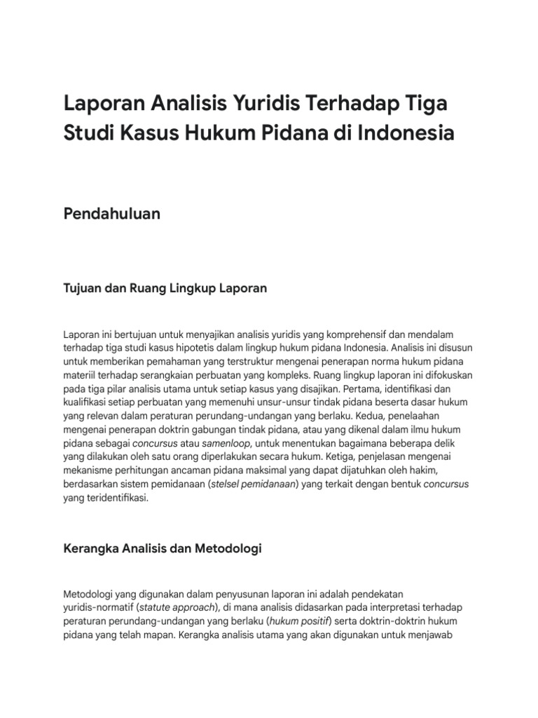 Analisis Yuridis Kasus Hukum Pidana Indonesia | PDF