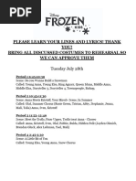 Frozen Jr. Scene and Song Breakdown | PDF