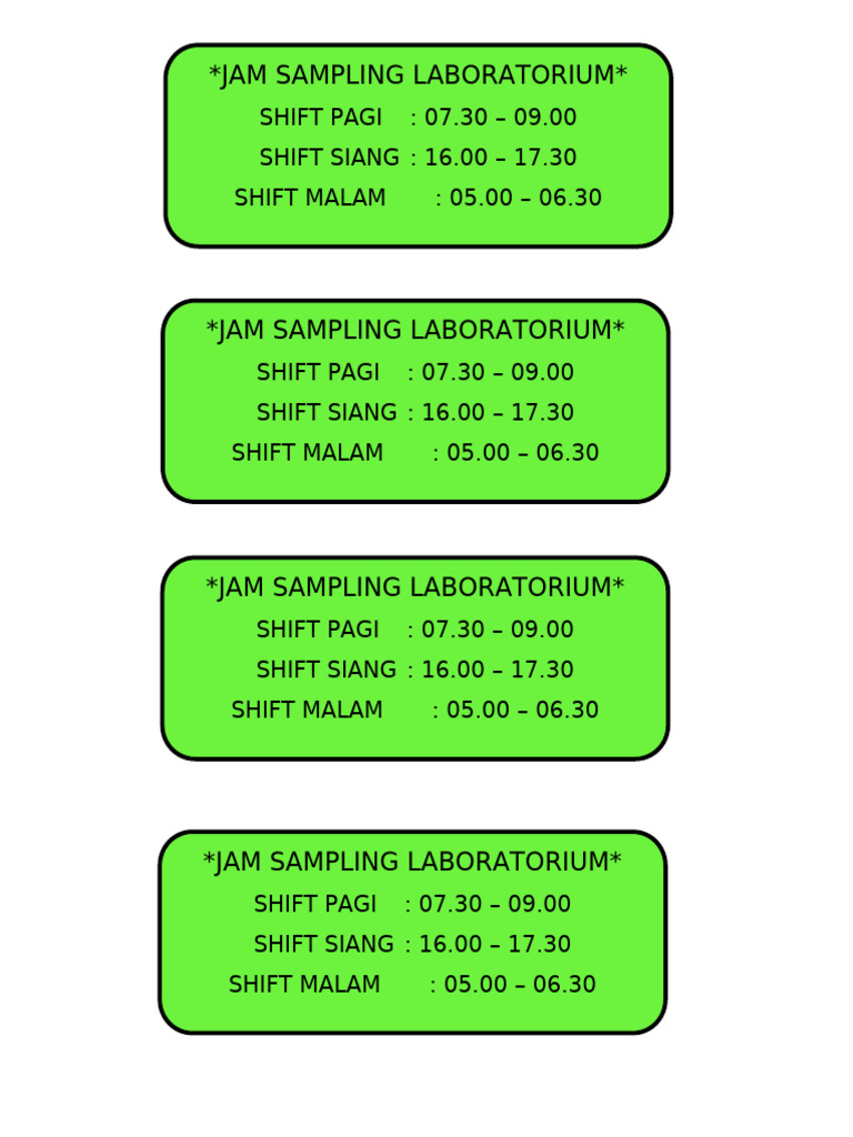 Jam Sampling dan Prosedur Lab Medis | PDF