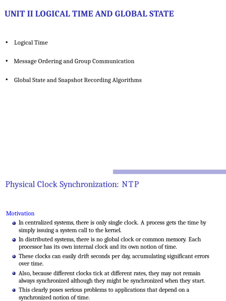 Logical Time and Clock Synchronization | PDF | Distributed Computing ...