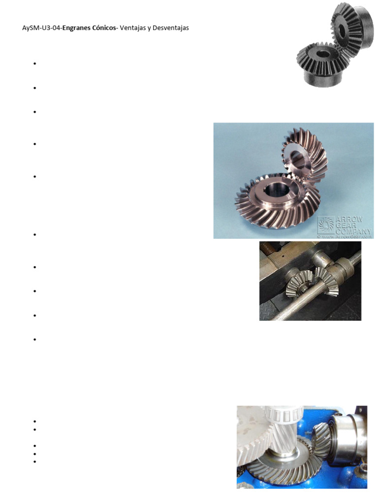 Aysm u3 02 Ventajas y Desventajas Engranes Conicos | PDF | Ingeniería ...
