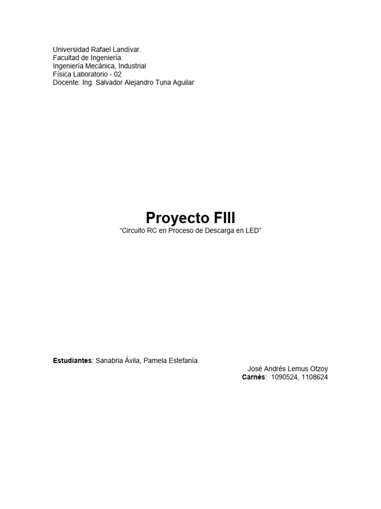 Proyecto Entrega 2 | PDF | Red eléctrica | Condensador
