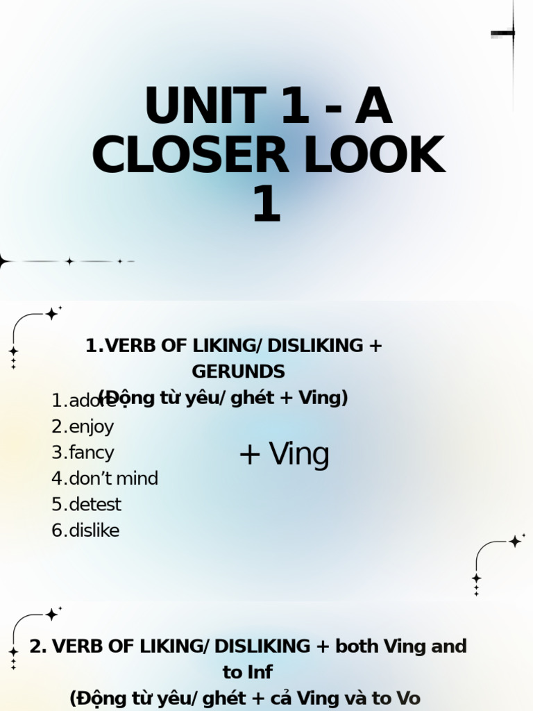 Unit 1 - A Closer Look 1 | PDF