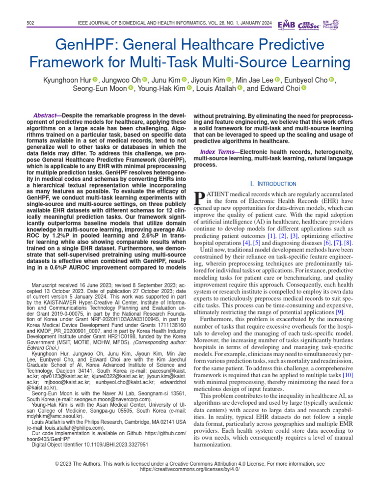 GenHPF: Healthcare Predictive Framework | PDF | Electronic Health ...