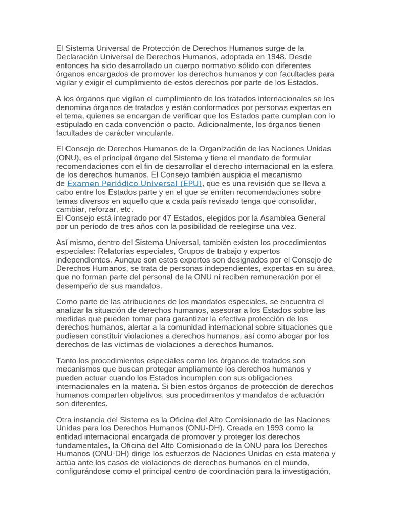 Sistema de Derechos Humanos de la ONU en Guatemala | PDF | Derechos ...