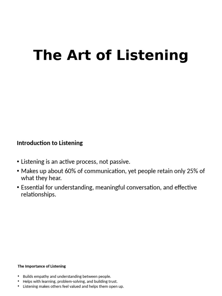 Mastering Effective Listening Skills | PDF | Nonverbal Communication ...