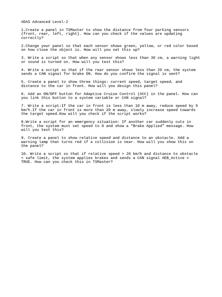 ADAS Advanced Level - 2 - ANCIT | PDF