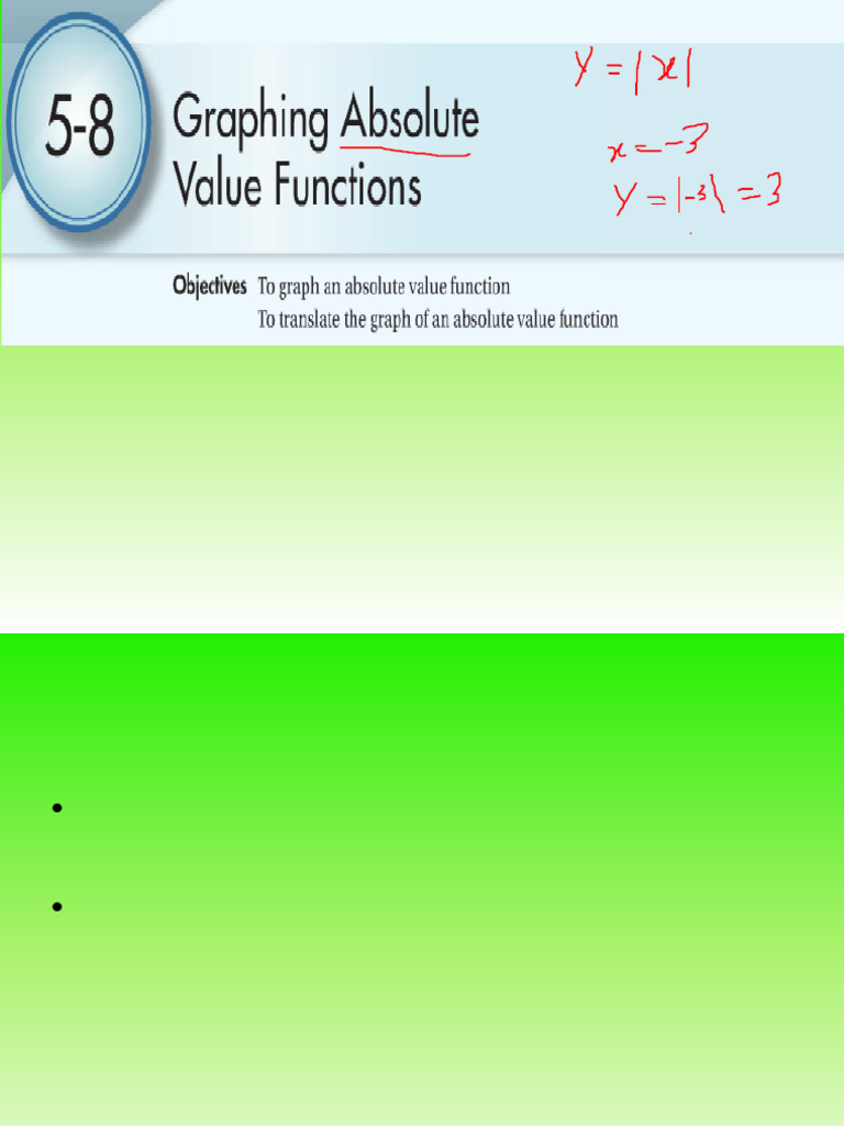 Graphing Absolute Value Functions Guide | PDF