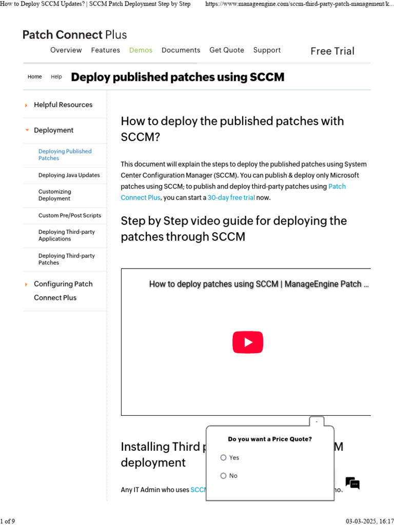 SCCM Third-Party Patch Deployment Guide | PDF | Operating System ...