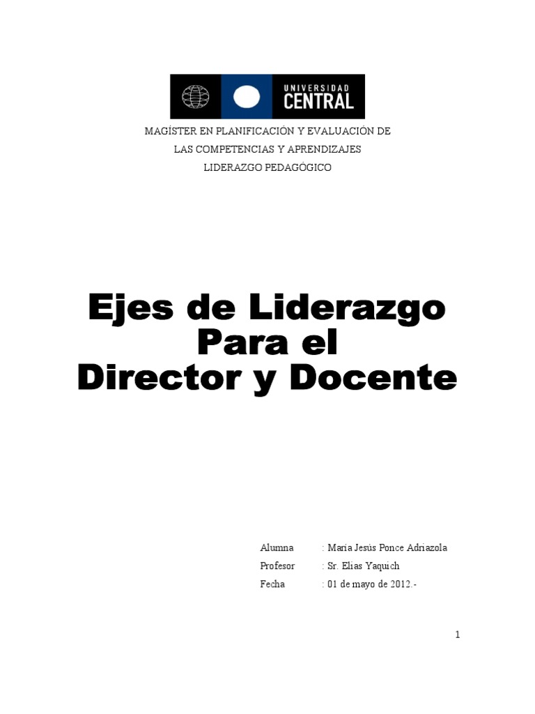 Liderazgo en El Docente y Director | PDF | Liderazgo | Plan de estudios