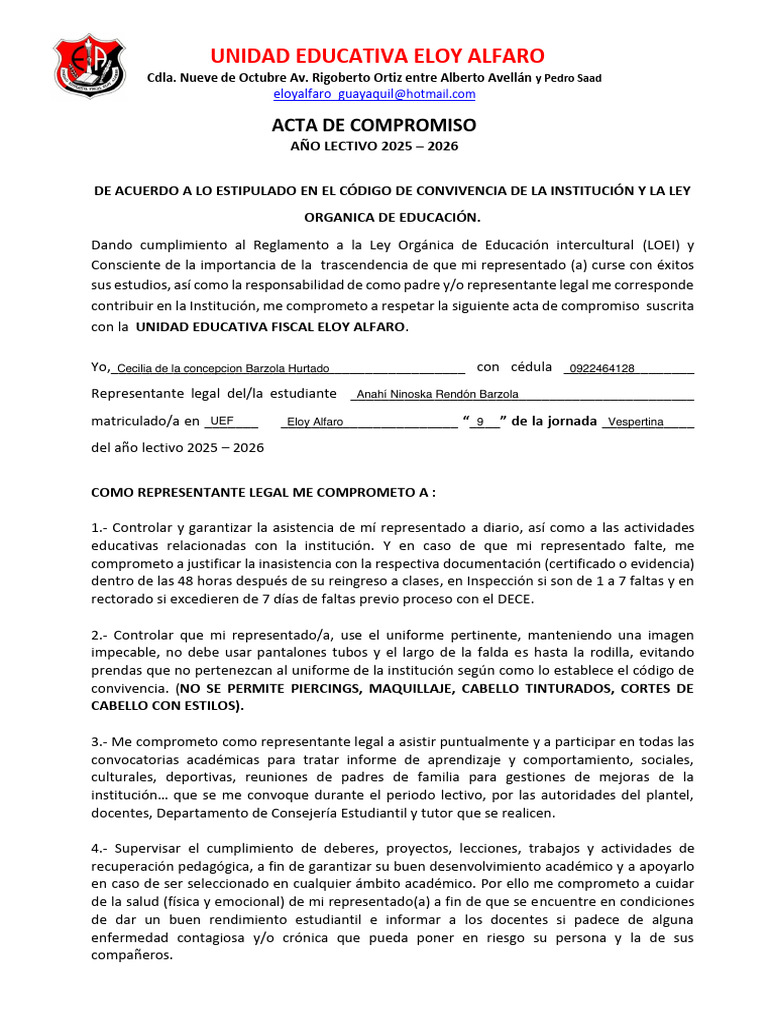 Acta de Compromiso Final Ea | PDF