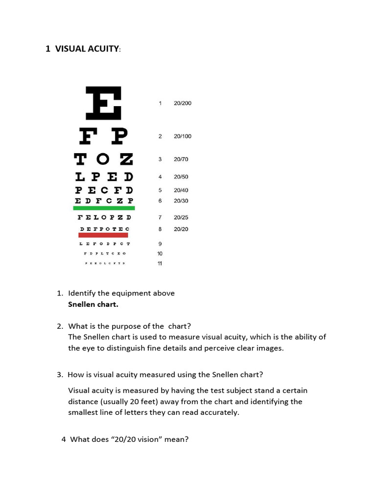 Visual and Auditory Tests-1 | PDF | Visual Acuity | Hearing