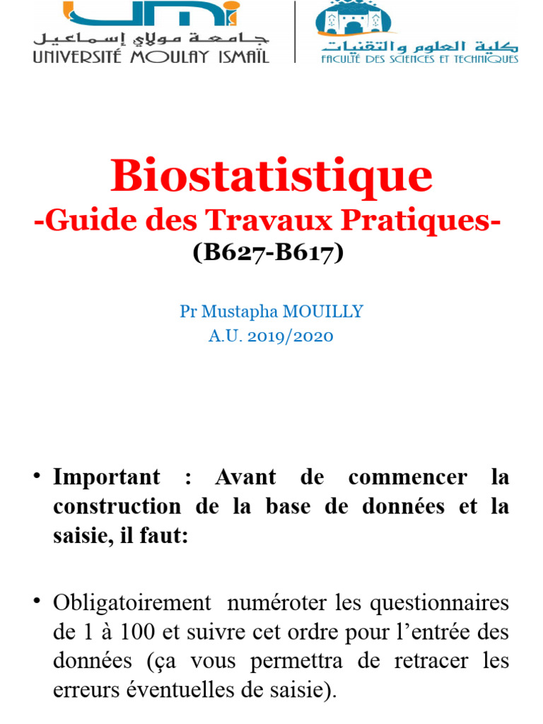 Guide Pratique de Biostatistique SPSS | PDF | Statistiques