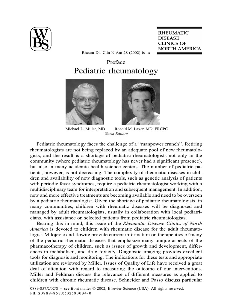 Pediatric Rheumatology Challenges and Advances | PDF | Rheumatology ...