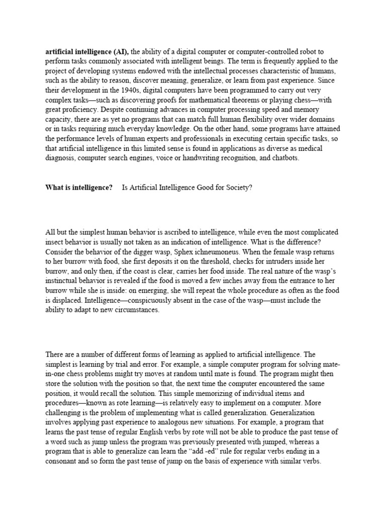 Real-Life Applications of AI | PDF | Intelligence (AI) & Semantics ...